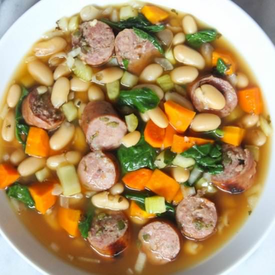 Slow Cooker Sausage and Bean Soup