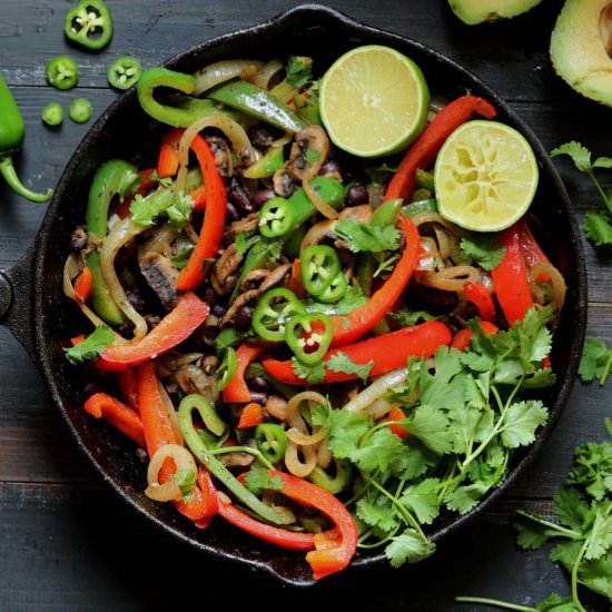 Vegetable Fajitas with Black Beans
