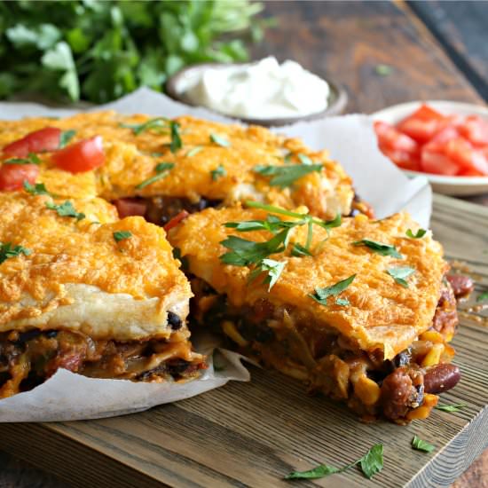 Vegetarian Tortilla Pie