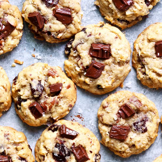 Chocolate Cherry Pecan Cookies