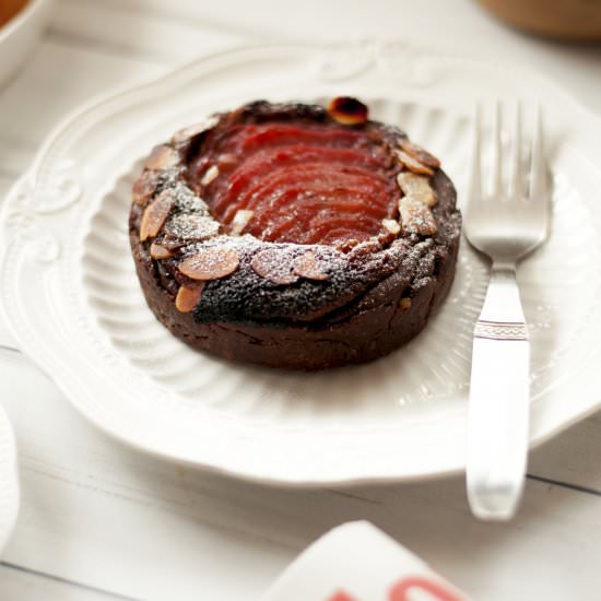 Chocolate Frangipane Tart with Pear