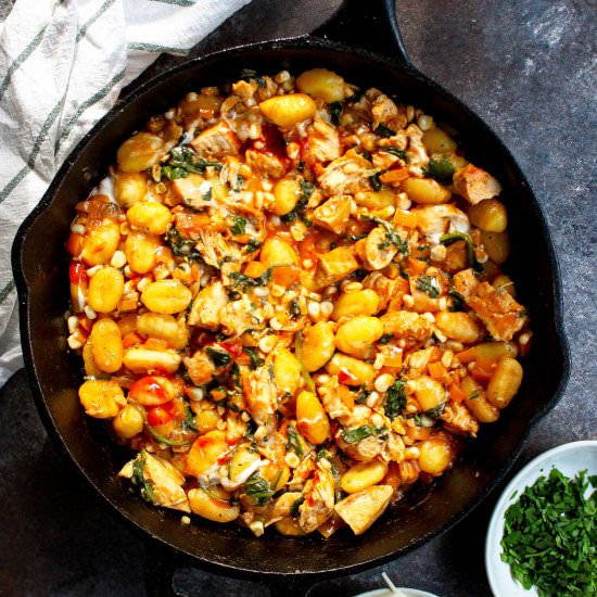One Pan BBQ Chicken Gnocchi