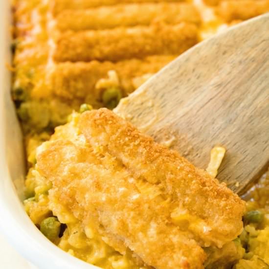 Cheesy Fish Stick Casserole