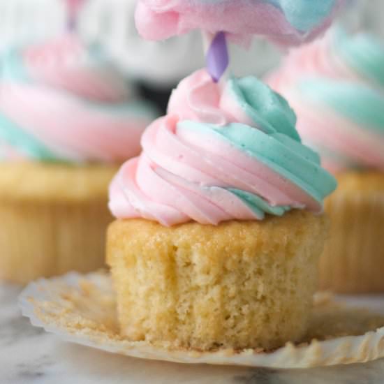Cotton Candy Cupcakes