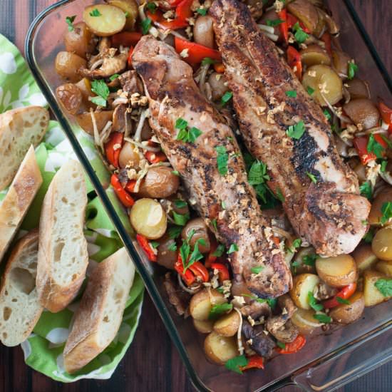 Roasted pork tenderloin & potatoes