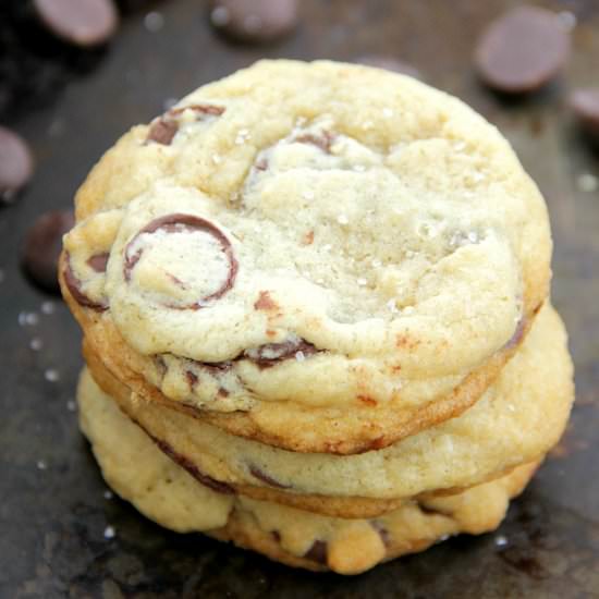 Salted Dark Chocolate Chip Cookies