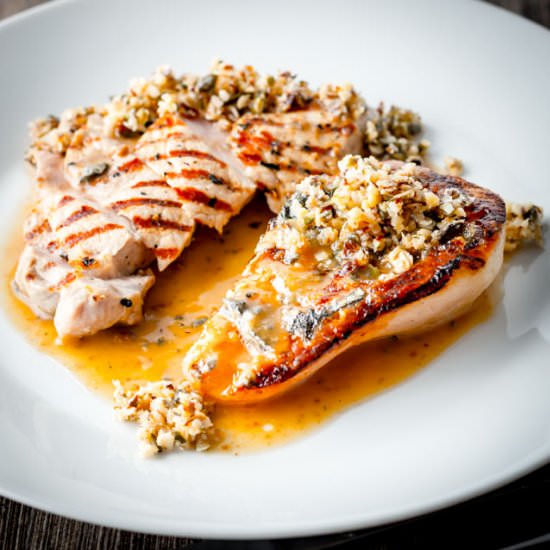Roasted Pear with Blue Cheese