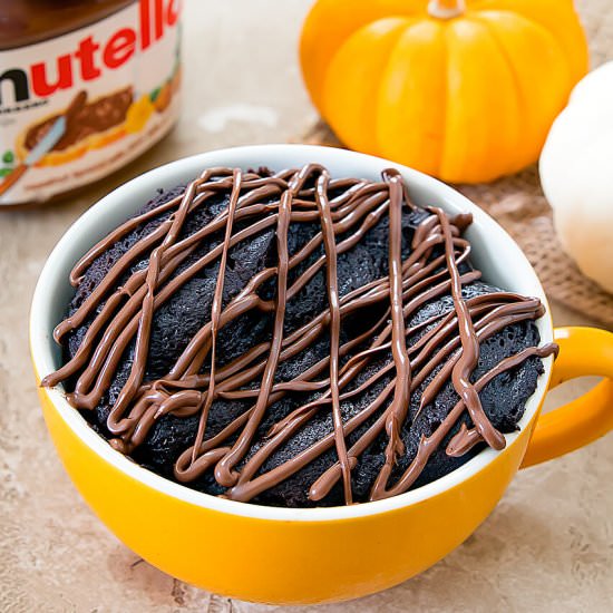Flourless Nutella Pumpkin Mug Cake