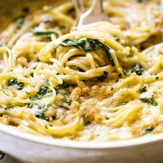 Creamy Gruyere Spaghetti for Two