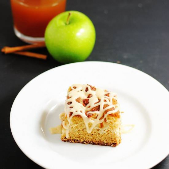 Glazed apple cider cake