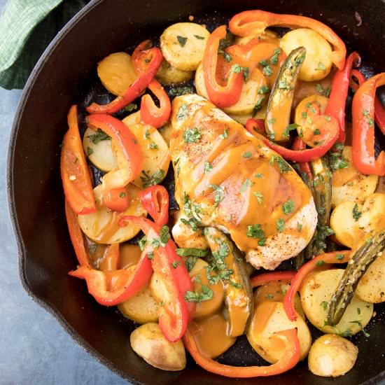 One-Pan Baked Chicken and Peppers