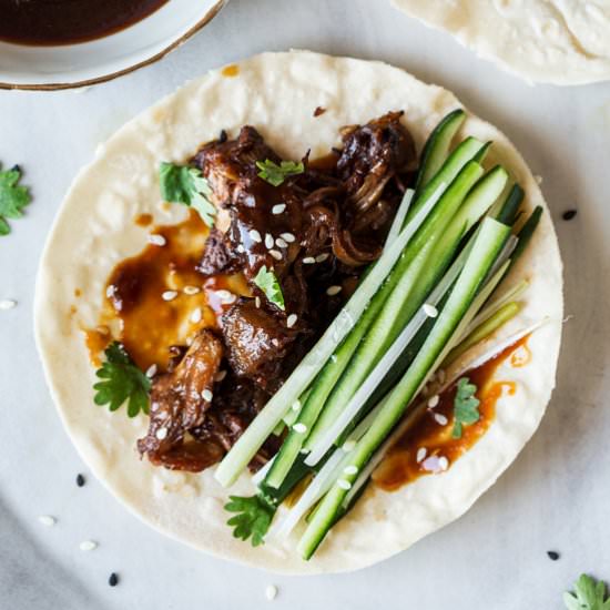 Vegan duck pancakes