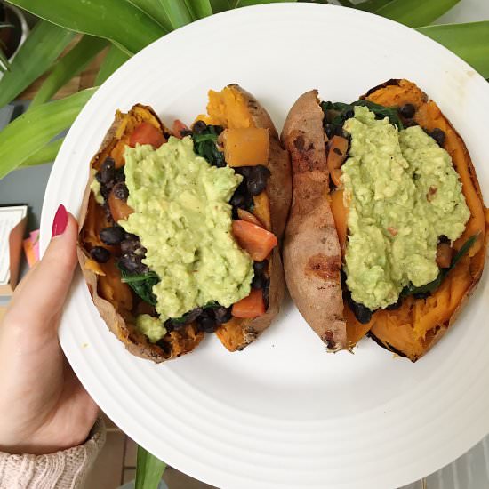 Baked Sweet Potato with Avocado