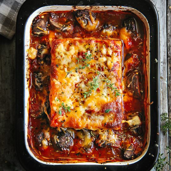 Baked Tofu with Mushrooms