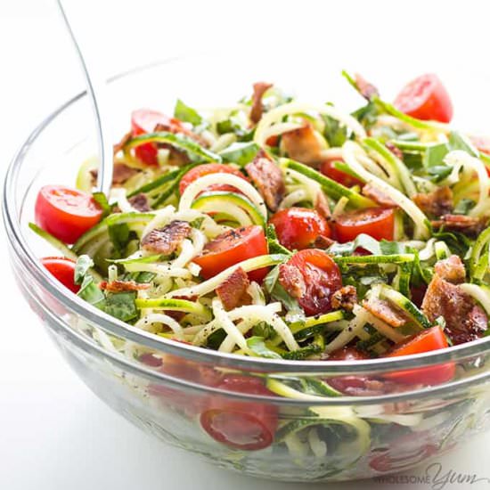Zucchini Noodle Salad W/ Bacon
