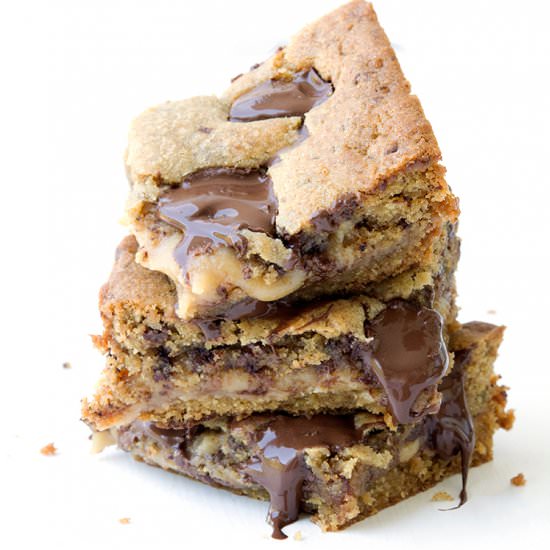 Caramel Stuffed Cookie Bars