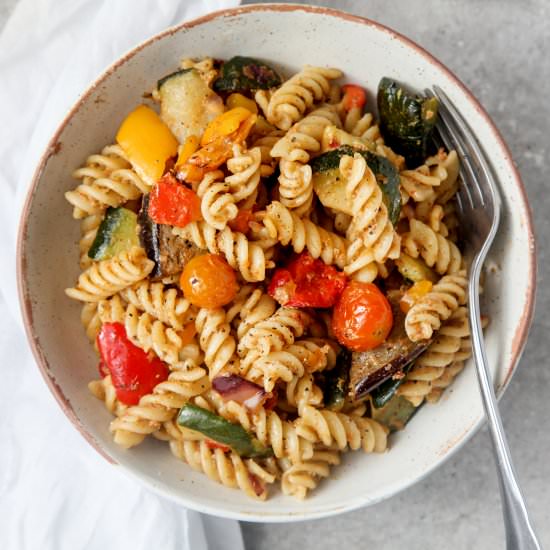 Veggie Pasta with Aubergine Pesto