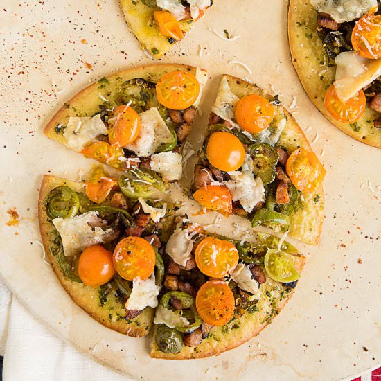 Mini Pizzas with Smoked Ham