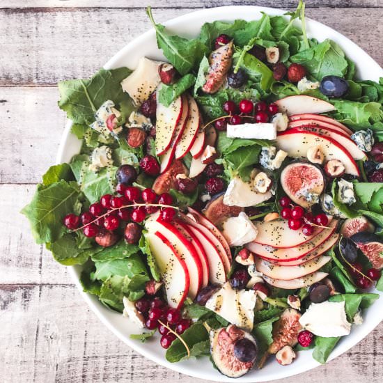 Kale and Fall Fruit Salad