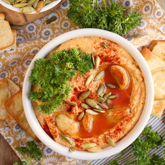 Roasted Garlic Pumpkin Hummus
