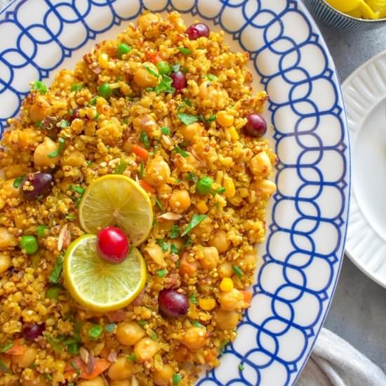Spicy Indian Chickpea Quinoa Pulao