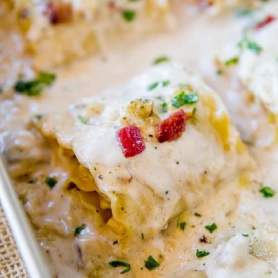 Chicken Bacon Ranch Lasagna Roll Up