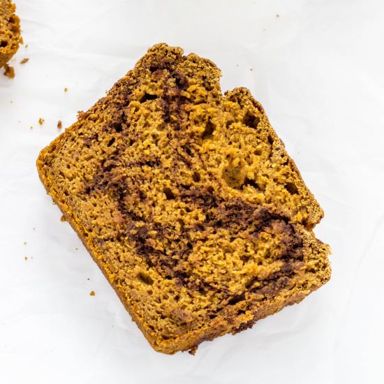 Vegan Pumpkin Swirl Quick Bread