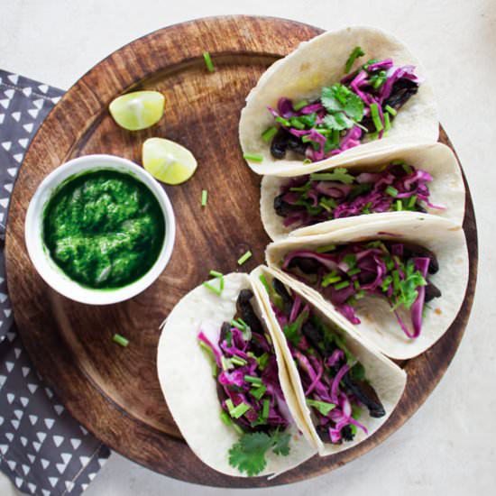 Portobello Tacos w/ Chimichurri