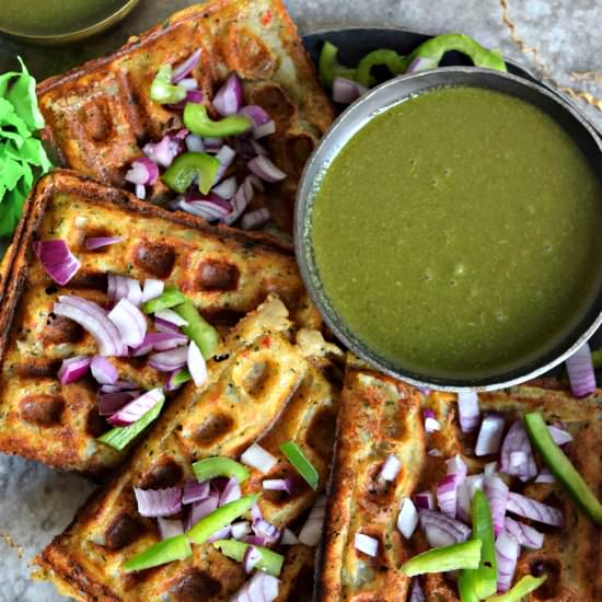 Hummus Mashed Potato Waffles