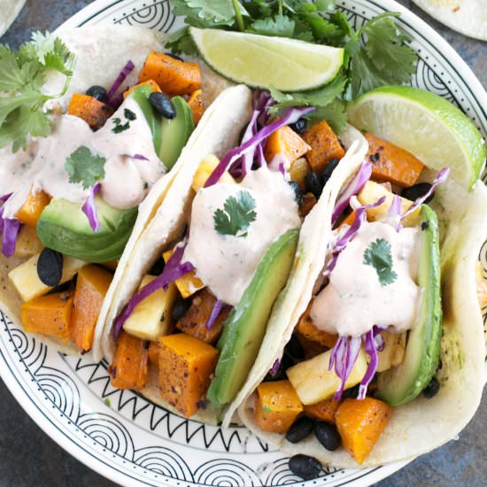 Butternut Squash Black Bean Tacos