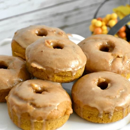 Pumpkin Donuts with Maple Glaze