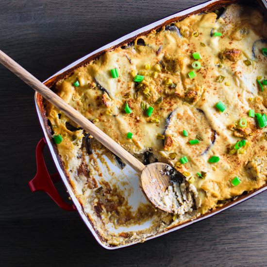 Vegan Cheesy Eggplant Casserole