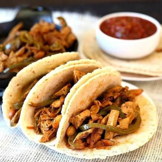 Vegan Fajitas with Meatless Chicken