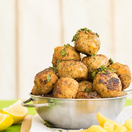 Juicy Greek fried meatballs