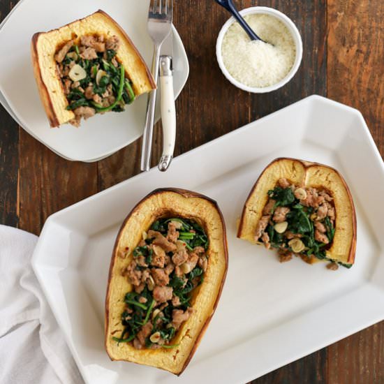 Spaghetti Squash Bowls with Sausage