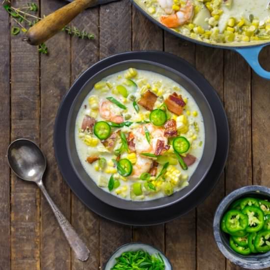 Smoky Corn Chowder with Shrimp