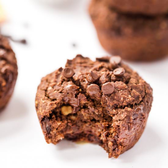 Vegan Double Chocolate Muffins