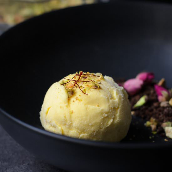 Saffron and Rosewater Ice-cream