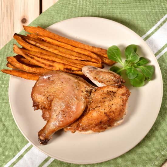 Cornish Hen Under a Brick