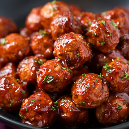 Cranberry BBQ Crockpot Meatballs