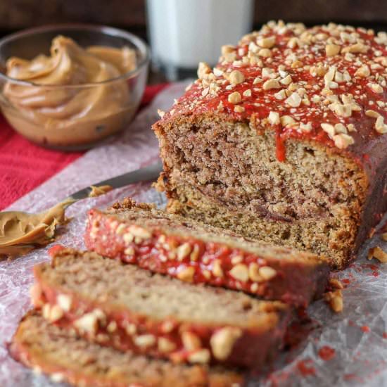 Peanut Butter & Jelly Banana Bread