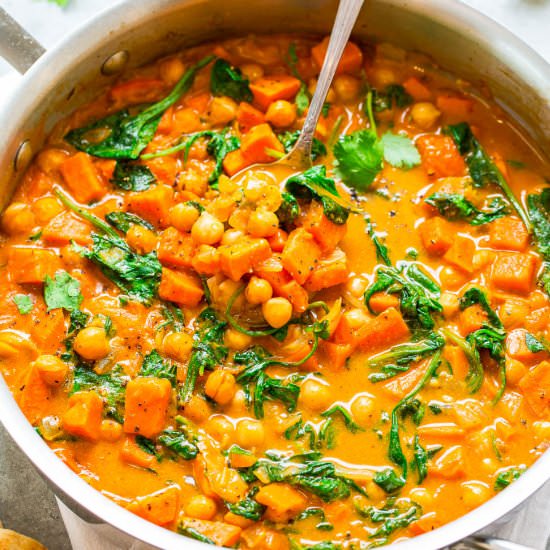 Sweet Potato Chickpea Coconut Curry