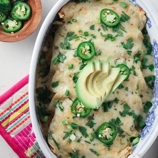 Greek Yogurt Chicken Enchiladas