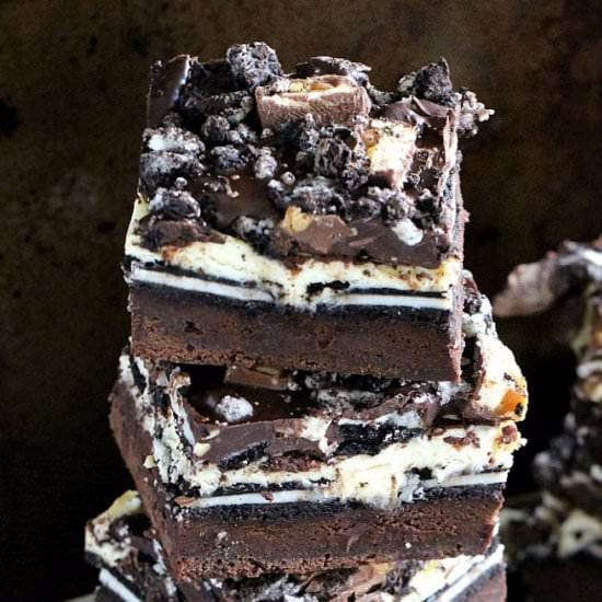 Slutty Cheesecake Brownie Bars