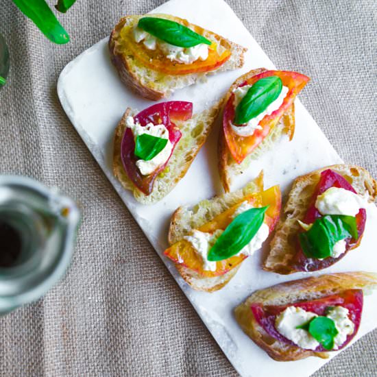 Caprese with Garlic Crostini