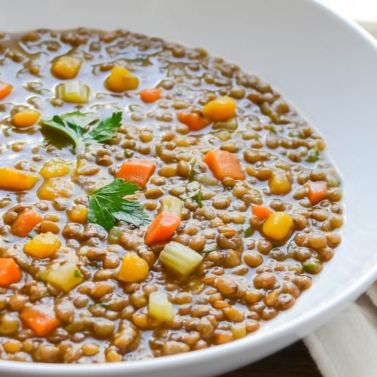 Hearty Lentil Butternut Soup