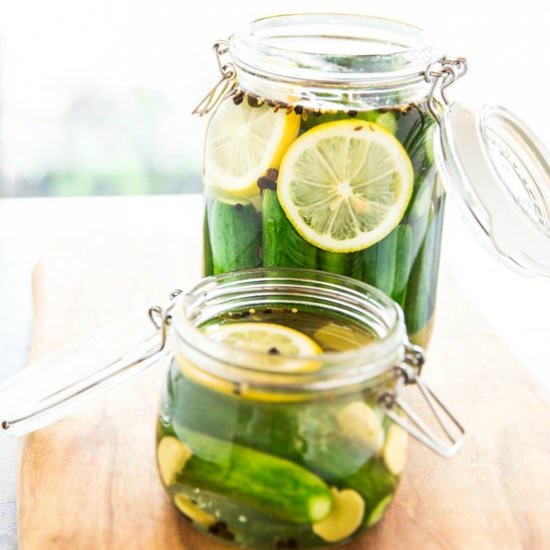Easy Lemon and Cucumber Pickles