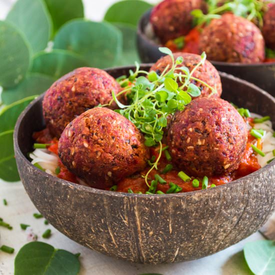 Tempeh, Beet and Black Bean Balls