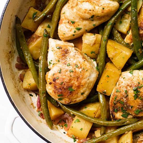 Chicken w/ Lemon-Garlic Green Beans