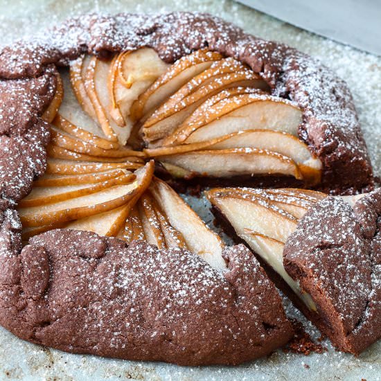 chocolate pear galette